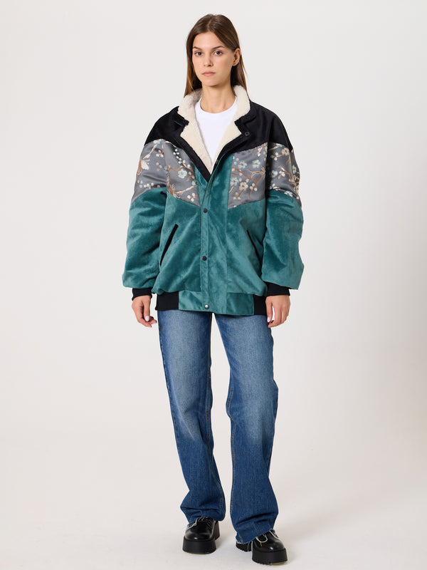 Inca Black & Cyan Vintage Jacket XXL