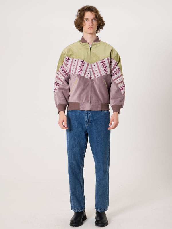 Bomber Light Green & Pink Vintage Jacket M