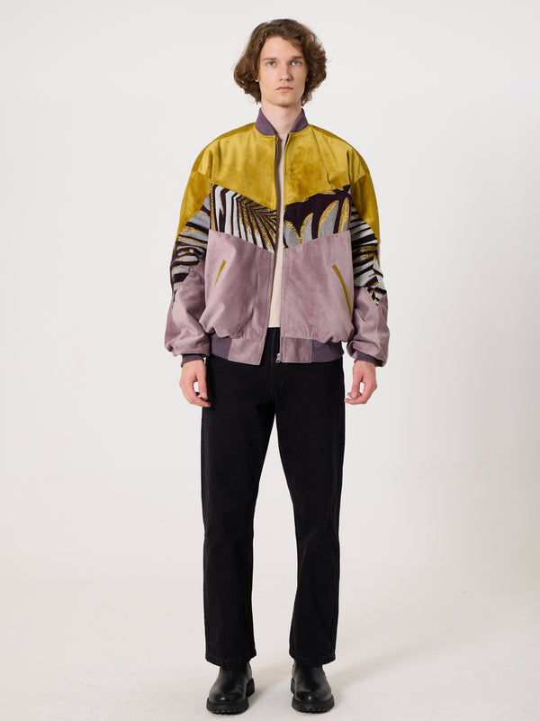 Bomber Mustard & Soft Pink Vintage Jacket XXL