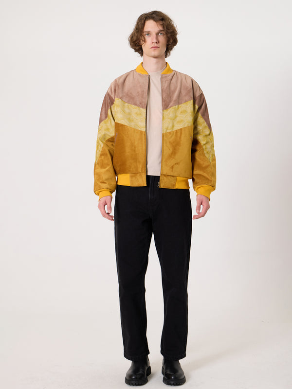 Bomber Soft Pink & Brown Vintage Jacket L
