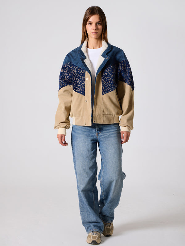 Inca Navy Blue & Cream Vintage Jacket L