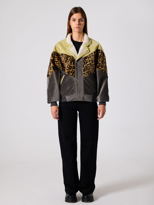 Inca Light Green & Anthracite Vintage Jacket L