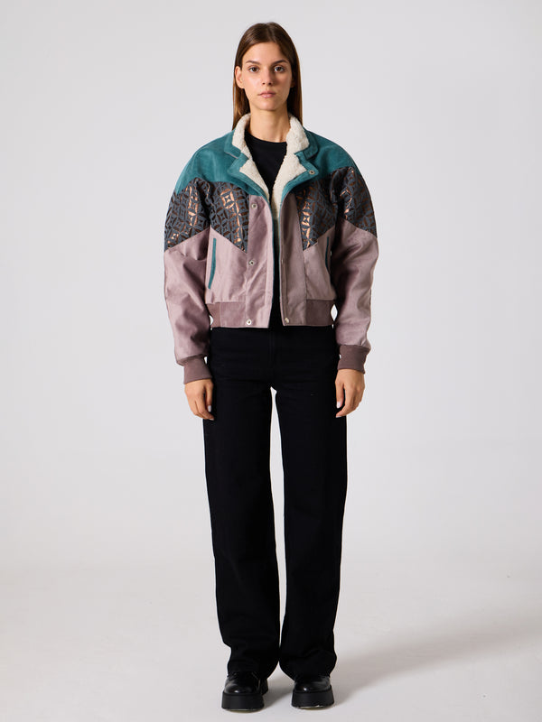 Inca Cyan & Pink Vintage Jacket XS
