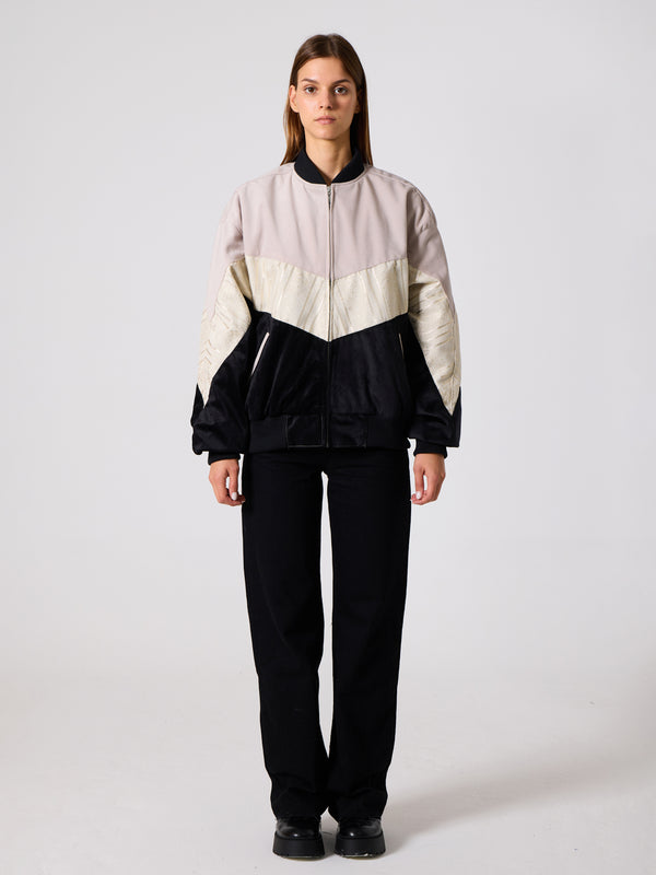 Bomber White & Black Vintage Jacket XL