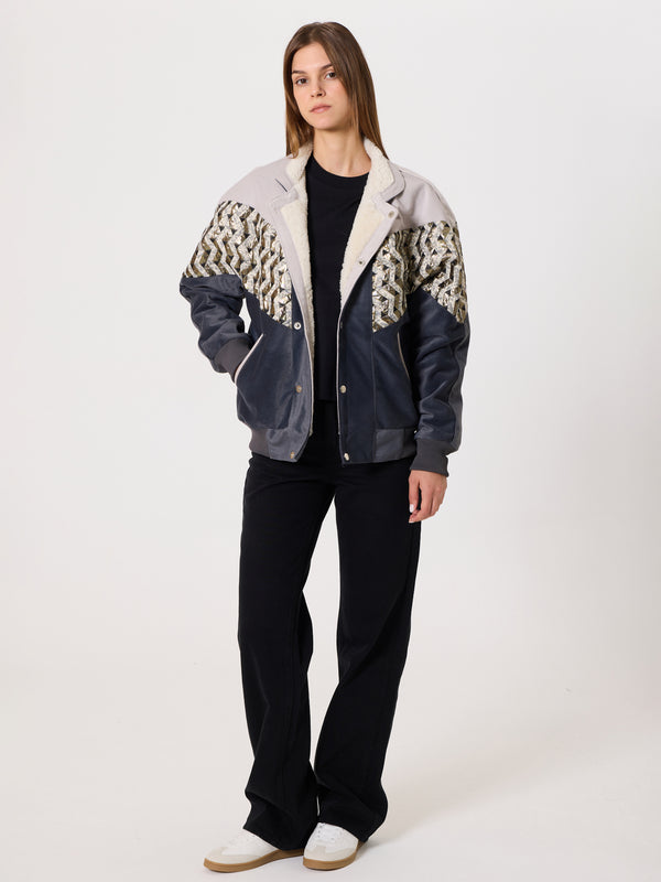 Inca Grey & Navy Blue Vintage Jacket XXS