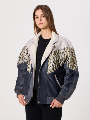 Inca Grey & Navy Blue Vintage Jacket XXS