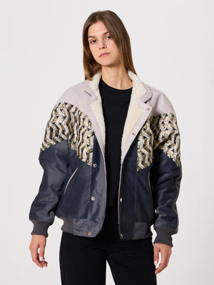 Inca Grey & Navy Blue Vintage Jacket XXS