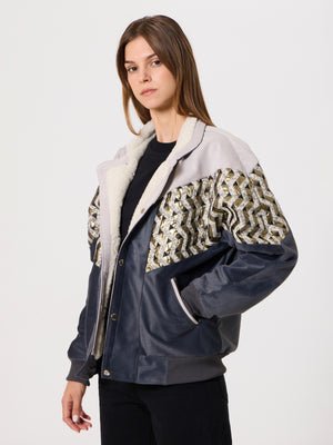 Inca Grey & Navy Blue Vintage Jacket XXS