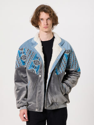 Inca Baby Blue & Grey Vintage Jacket XXL