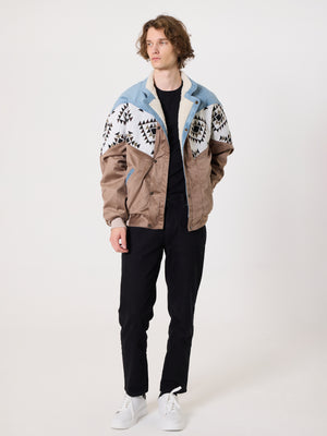 Inca Baby Blue & Brown Vintage Jacket XXL