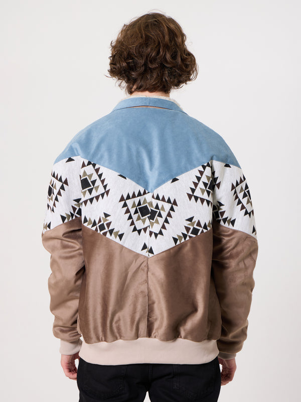 Inca Baby Blue & Brown Vintage Jacket XXL