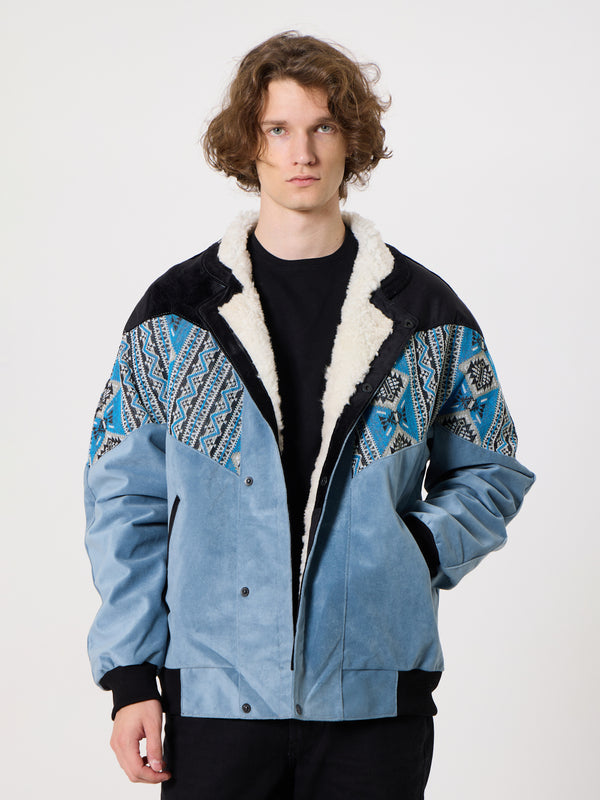 Inca Black & Baby Blue Vintage Jacket XXXL