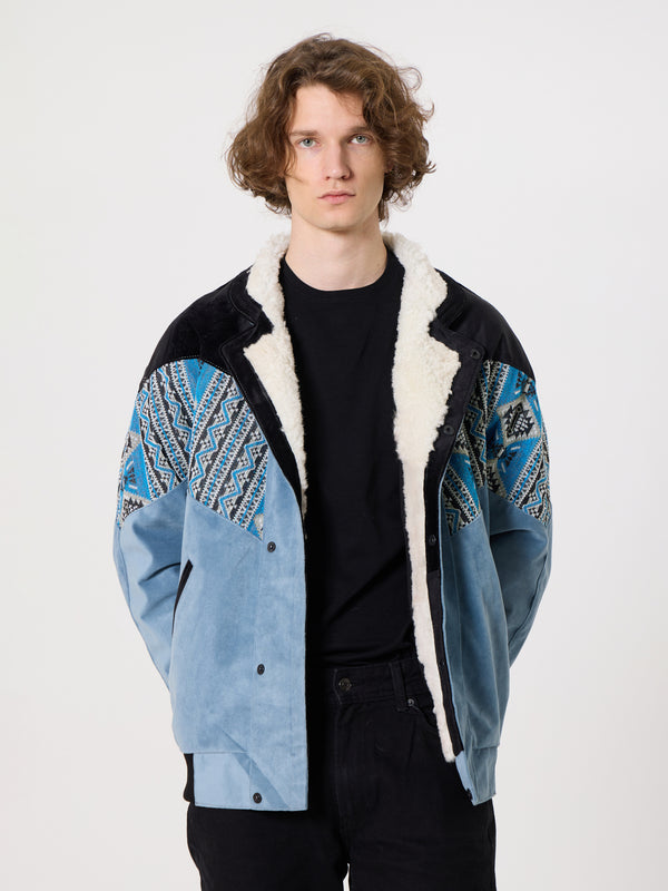 Inca Black & Baby Blue Vintage Jacket XXXL