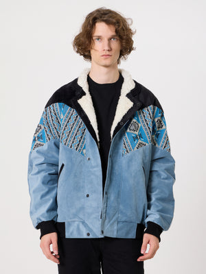 Inca Black & Baby Blue Vintage Jacket XXXL