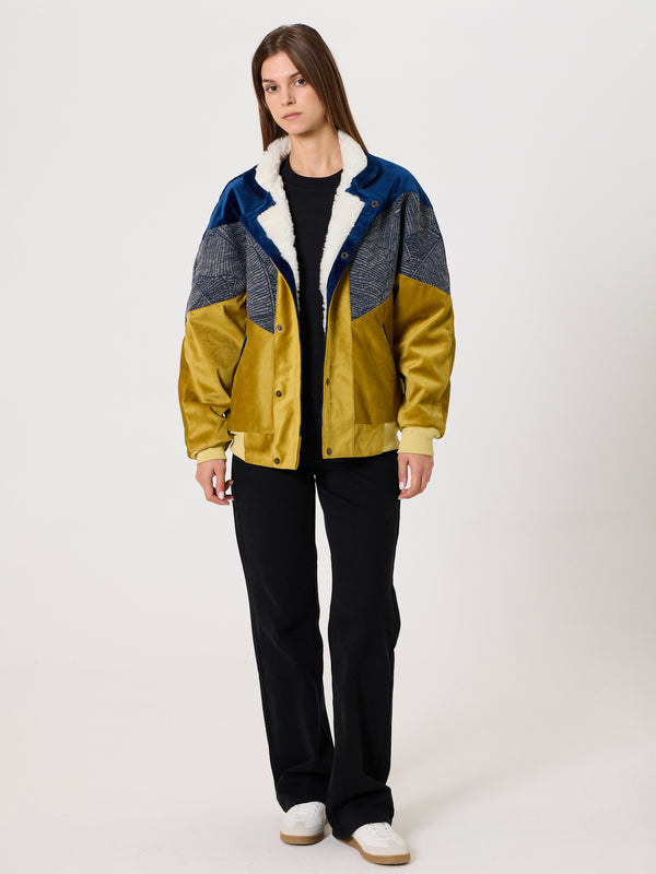 Inca Indigo Blue & Mustard Vintage Jacket S