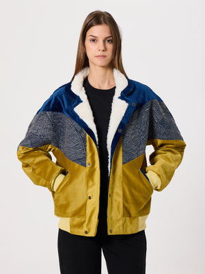 Inca Indigo Blue & Mustard Vintage Jacket S