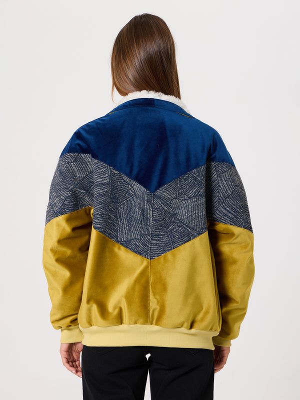 Inca Indigo Blue & Mustard Vintage Jacket S
