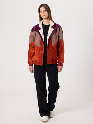 Inca Burgundy & Brick Orange Vintage Jacket XXS