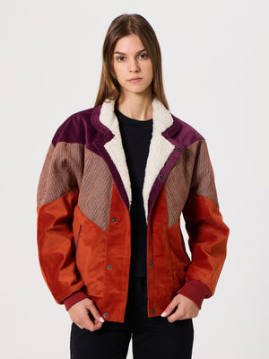 Inca Burgundy & Brick Orange Vintage Jacket XXS