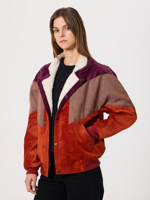 Inca Burgundy & Brick Orange Vintage Jacket XXS
