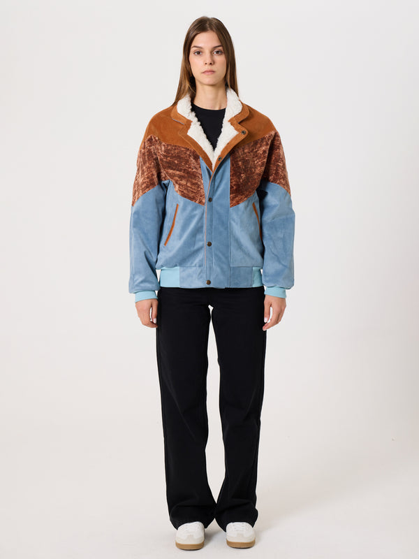 Inca Orange & Baby Blue Vintage Jacket XS
