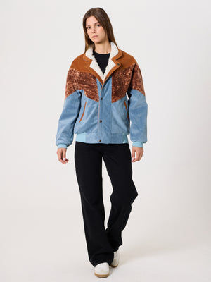 Inca Orange & Baby Blue Vintage Jacket XS