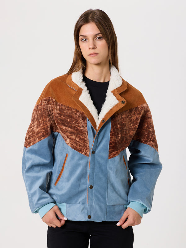 Inca Orange & Baby Blue Vintage Jacket XS