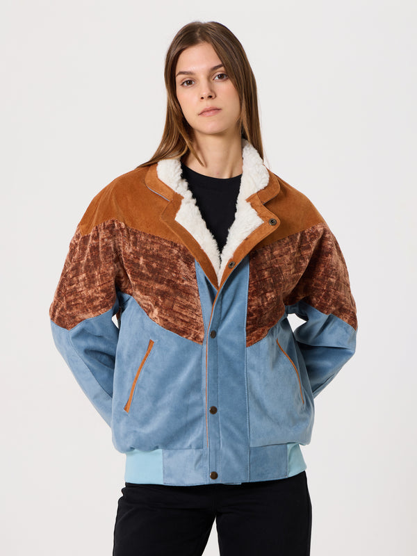Inca Orange & Baby Blue Vintage Jacket XS