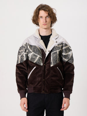 Inca White & Dark Brown Vintage Jacket L