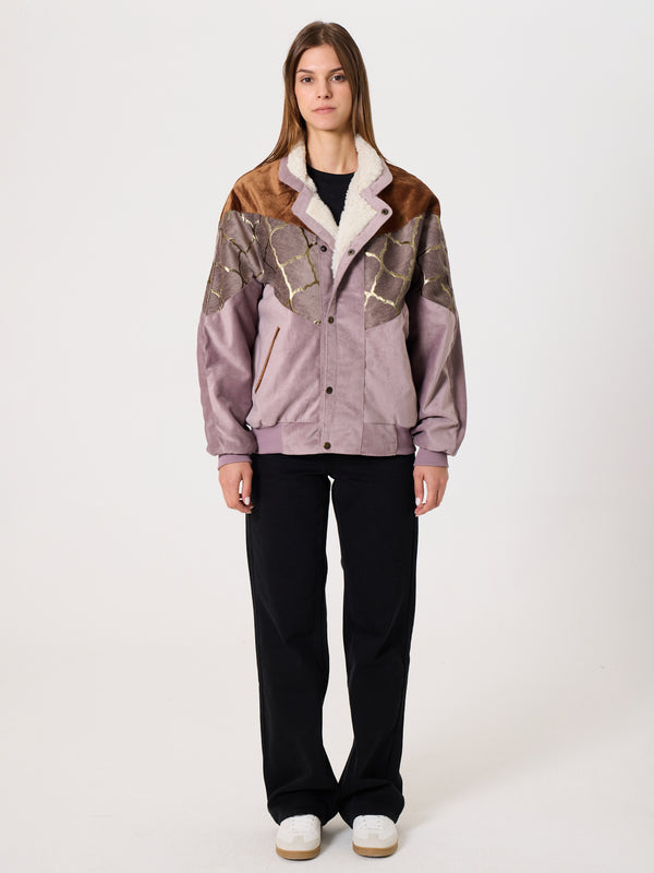 Inca Coffee Brown & Lilac Vintage Jacket M