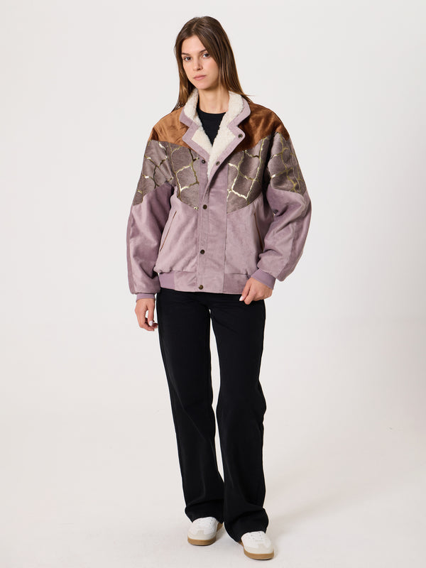 Inca Coffee Brown & Lilac Vintage Jacket M