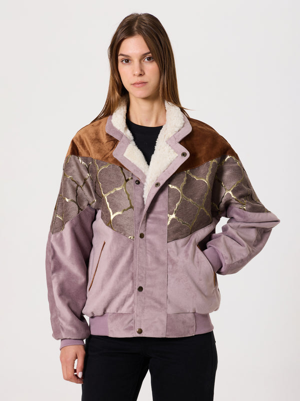 Inca Coffee Brown & Lilac Vintage Jacket M