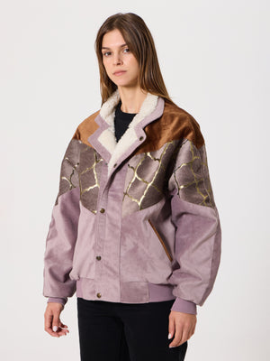Inca Coffee Brown & Lilac Vintage Jacket M