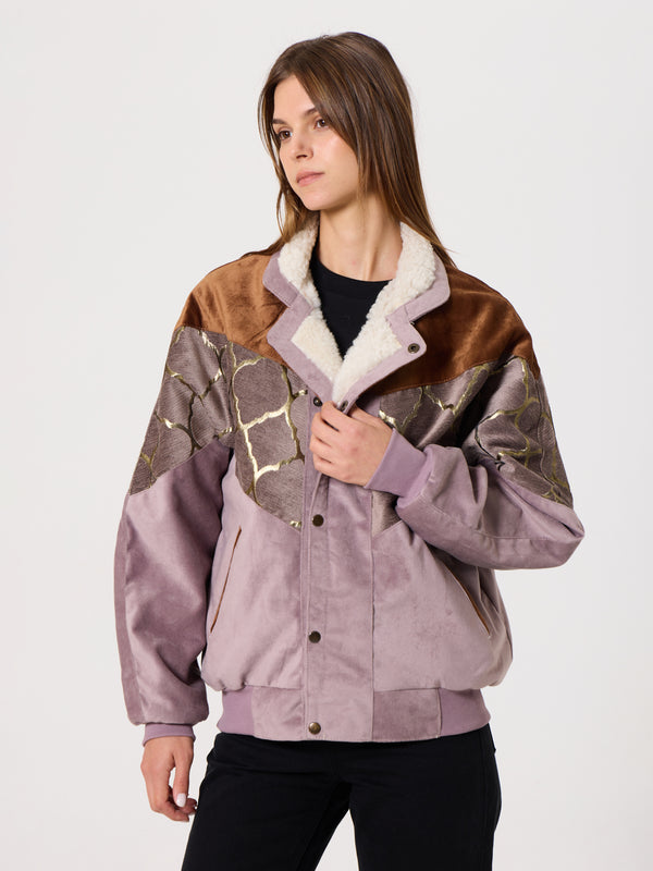 Inca Coffee Brown & Lilac Vintage Jacket M