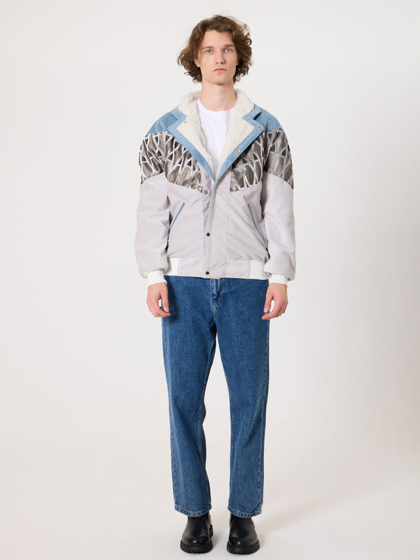 Inca Baby Blue & White Vintage Jacket XL