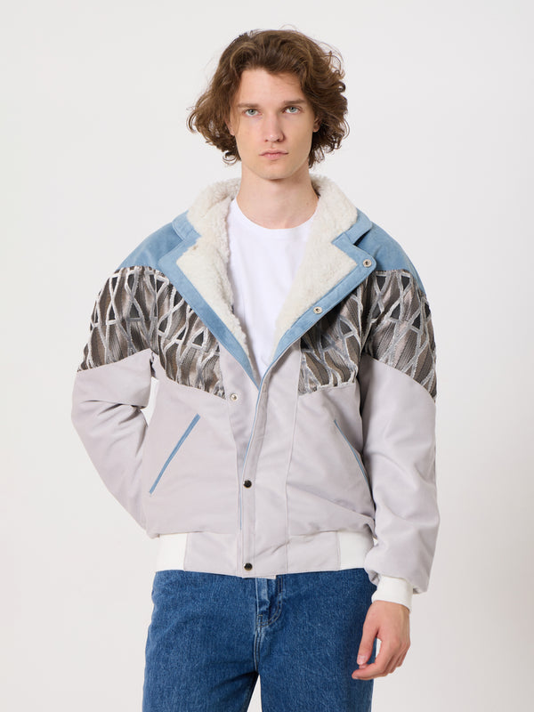 Inca Baby Blue & White Vintage Jacket XL