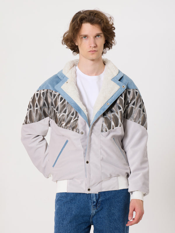 Inca Baby Blue & White Vintage Jacket XL