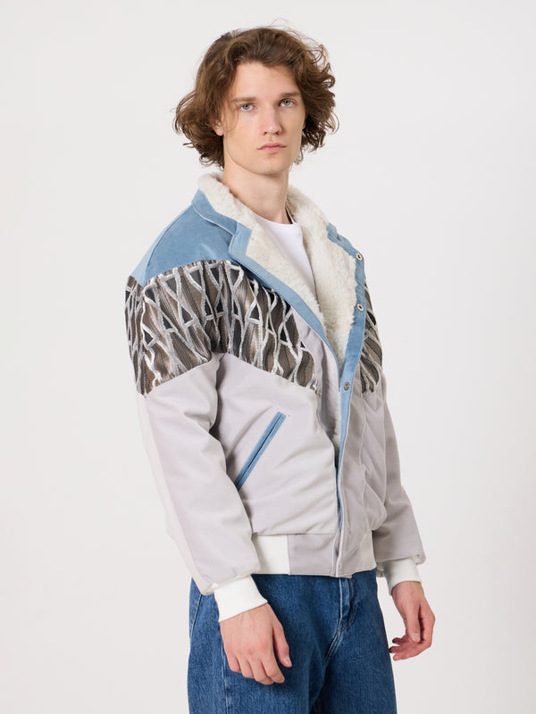 Inca Baby Blue & White Vintage Jacket XL