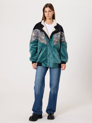 Inca Black & Cyan Vintage Jacket XXL