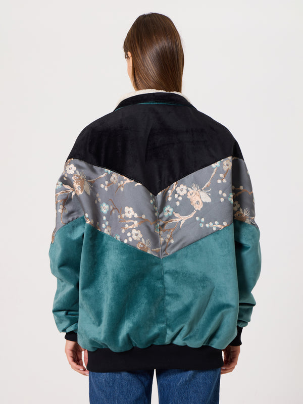 Inca Black & Cyan Vintage Jacket XXL