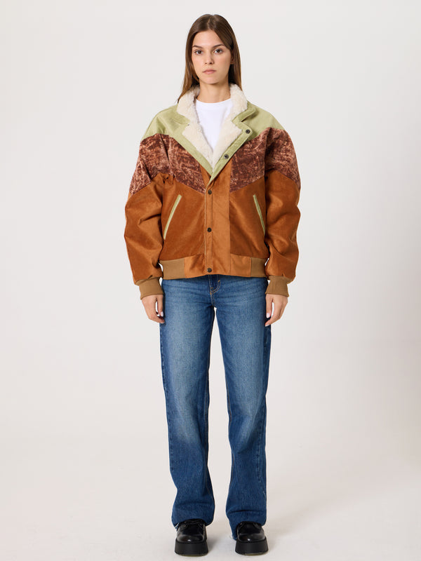 Inca Light Green & Camel Vintage Jacket M