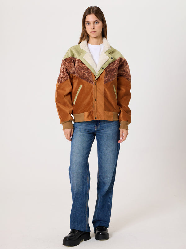 Inca Light Green & Camel Vintage Jacket M