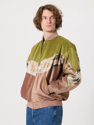 Bomber Oil Green & Peach Vintage Jacket XL