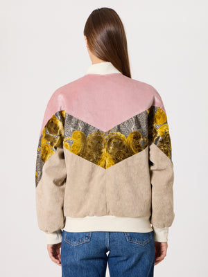 Bomber Soft Pink & Cream Vintage Jacket XXS