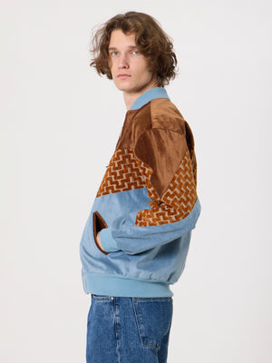 Bomber Brown & Baby Blue Vintage Jacket M