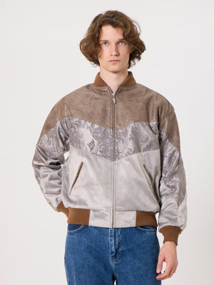 Bomber Light Brown & Grey Vintage Jacket M