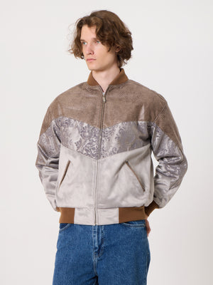Bomber Light Brown & Grey Vintage Jacket M