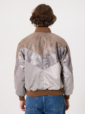 Bomber Light Brown & Grey Vintage Jacket M