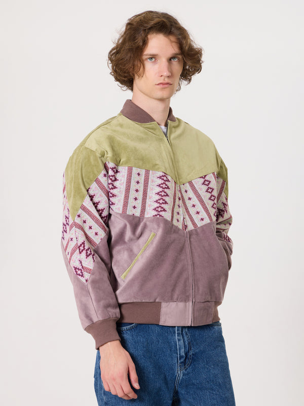 Bomber Light Green & Pink Vintage Jacket M