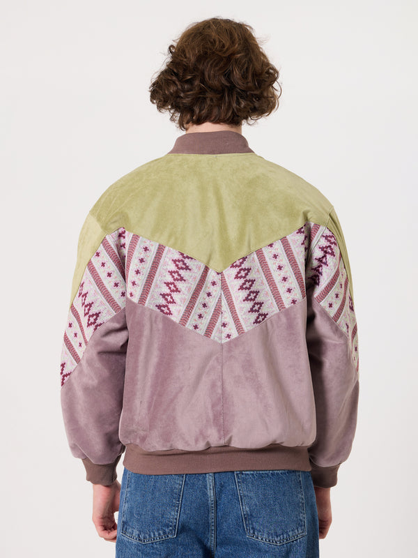 Bomber Light Green & Pink Vintage Jacket M